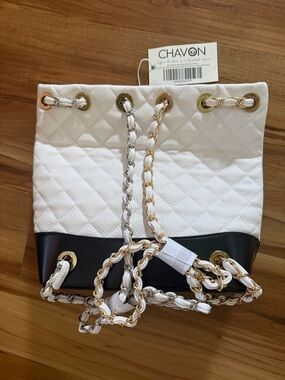 Chavon Quilted Vegan Leather Bucket Bag-New/tag
